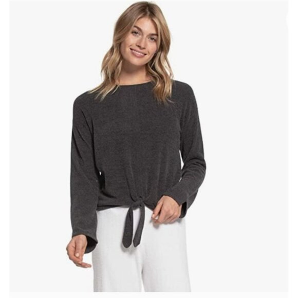 Barefoot Dreams CozyChic Ultra Lite Tie-Front Top Lightweight Sweater Small - Picture 1 of 10